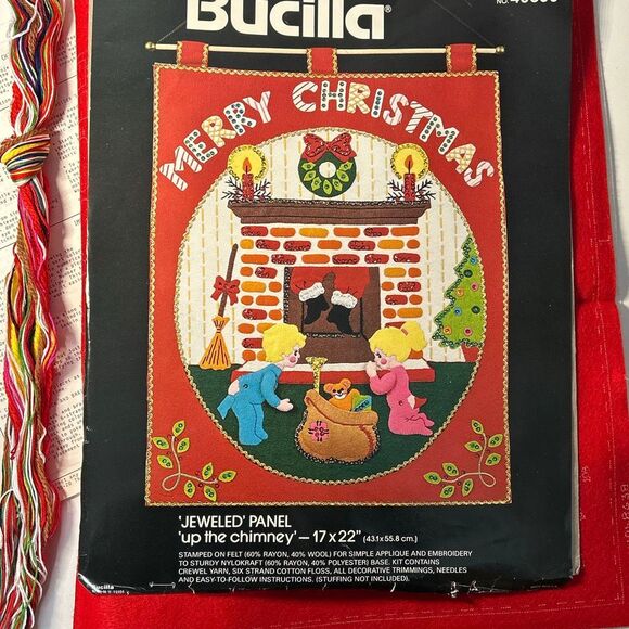 Bucilla 48638 Jeweled Panel Up the Chimney Embroidery Kit Felt - Picture 1 of 6